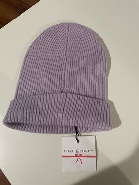 Love & Lore Lilac Ribbed Knit Beanie